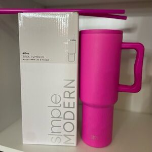 Simple Modern Raspberry Vibes Pink Trek Tumbler with Straw Lid & Handle New